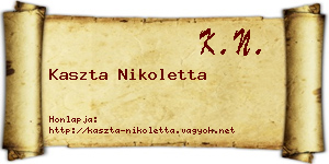 Kaszta Nikoletta névjegykártya