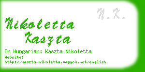 nikoletta kaszta business card